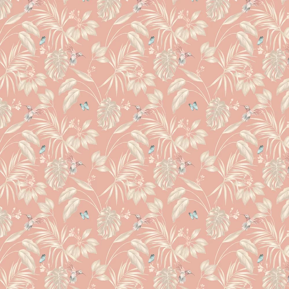 Hummingbird Wallpaper - Rosewood - Ohpopsi - LBK50136W - Premier Wallcovering