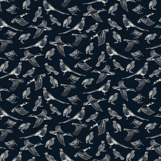 Hunting Birds Wallpaper - French Navy - Joules - 118555 - Premier Wallcovering
