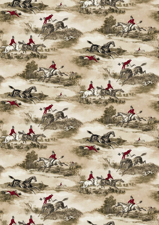 Lewis & Wood - Hunting Scenes - Beige - Premier Wallcovering