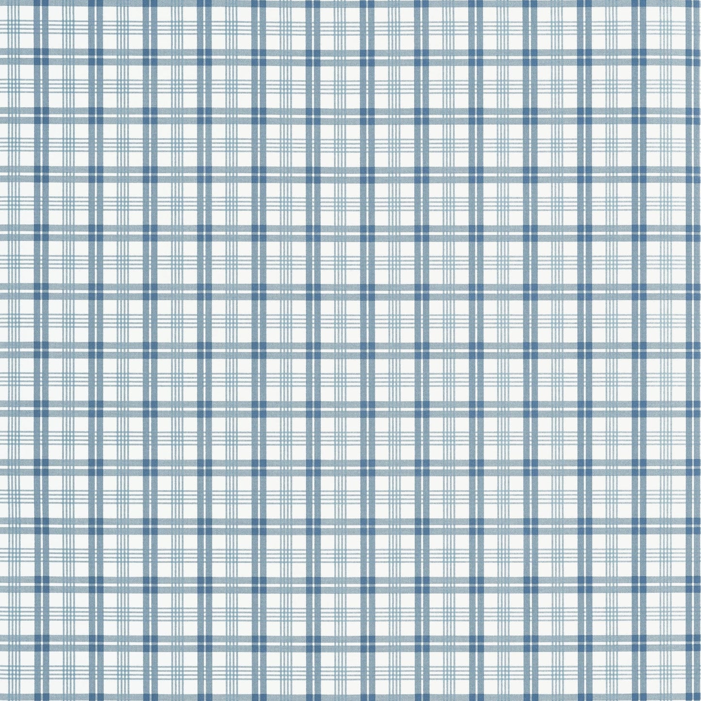Huntley Plaid Wallpaper - Blue - Thibaut - T44056 - Premier Wallcovering