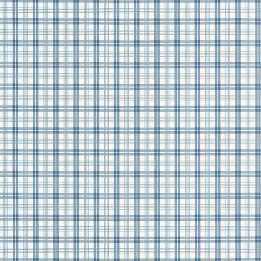 Huntley Plaid Wallpaper - Blue - Thibaut - T44056 - Premier Wallcovering