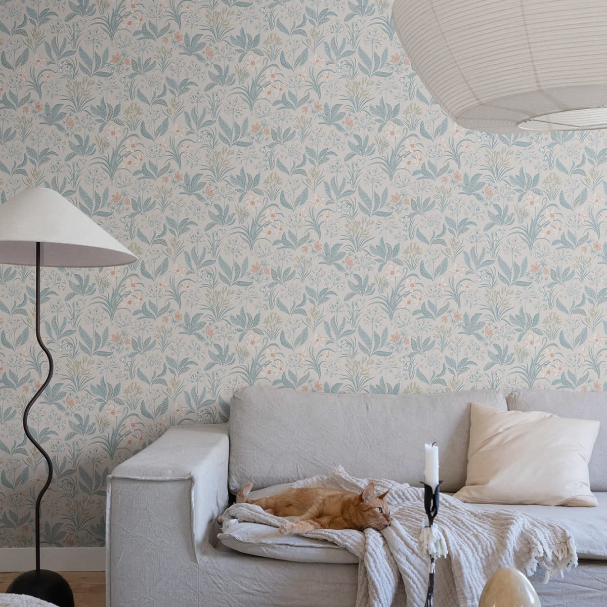 Huset I Solen Wallpaper - Folklore Blue - Sandberg - S10159 - Premier Wallcovering