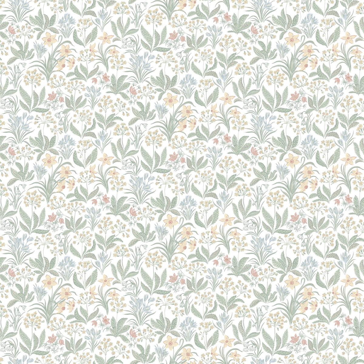 Huset I Solen Wallpaper - Spring Green - Sandberg - S10160 - Premier Wallcovering