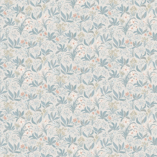 Huset I Solen Wallpaper - Folklore Blue - Sandberg - S10159 - Premier Wallcovering