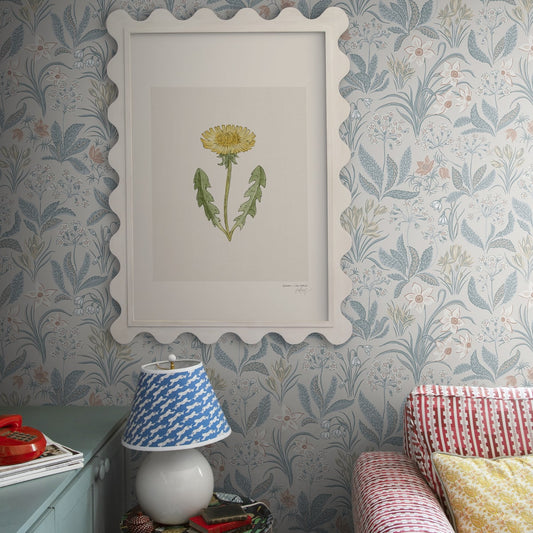 Huset I Solen Wallpaper - Folklore Blue - Sandberg - S10159 - Premier Wallcovering