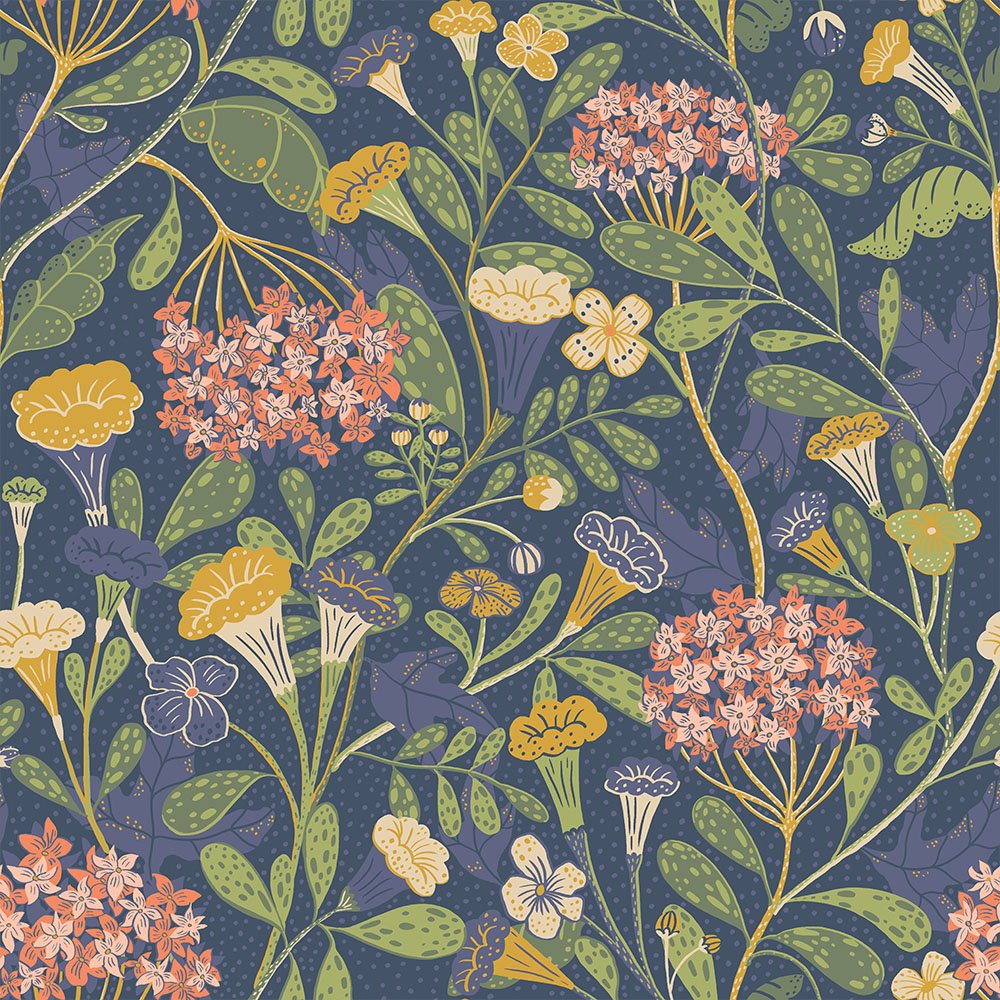 Hybbe Wallpaper - Blue - Midbec - 55020 - Premier Wallcovering