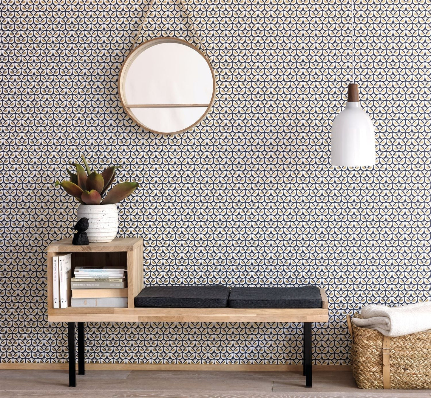 Hygge Freedom Wallpaper - Bleu Nuit - Caselio - 100586931 - Premier Wallcovering