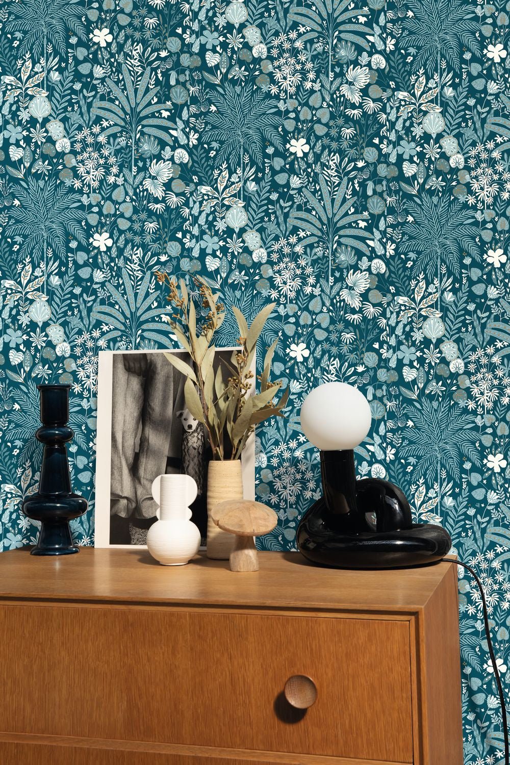 Hygge Hope Wallpaper - Teal Blue - Caselio - 100596120 - Premier Wallcovering