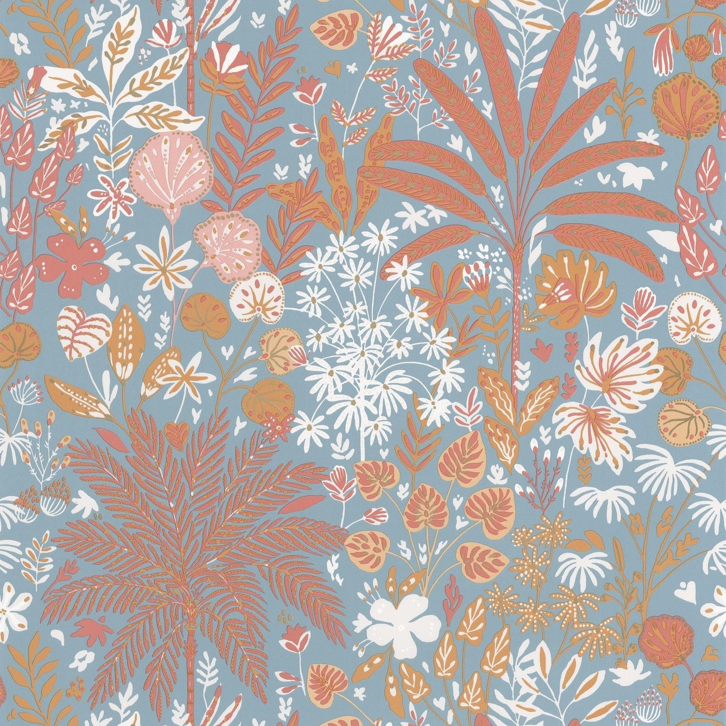 Hygge Hope Wallpaper - Bleu Celeste/ Ocre - Caselio - 100596524 - Premier Wallcovering