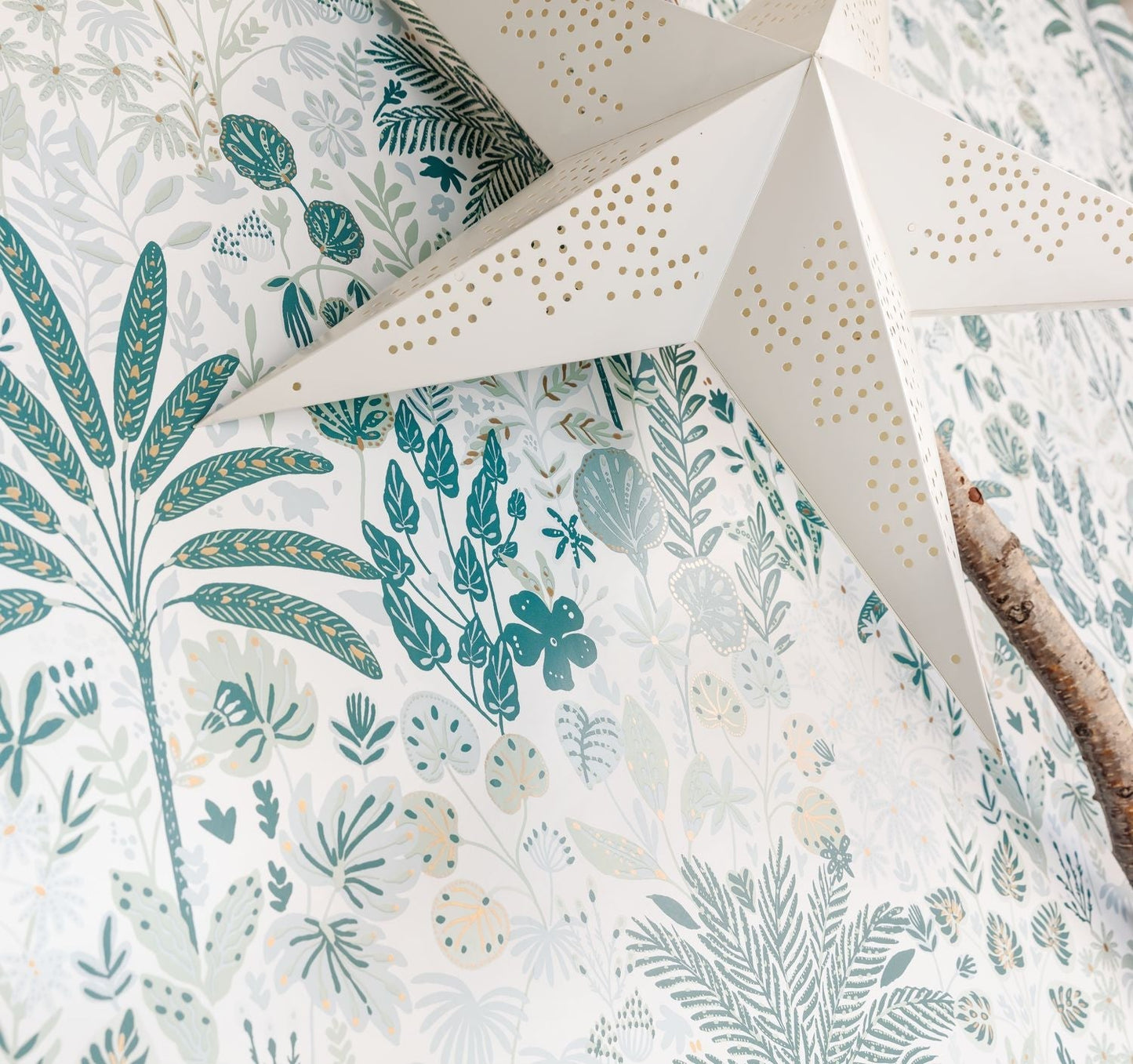 Hygge Hope Wallpaper - Vert D'eau/ Blanc - Caselio - 100597128 - Premier Wallcovering