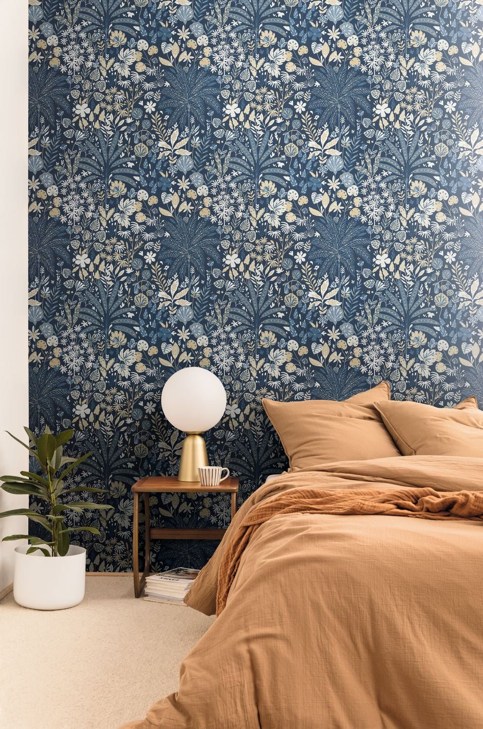 Hygge Hope Wallpaper - Bleu Nuit/ Beige - Caselio - 100596913 - Premier Wallcovering
