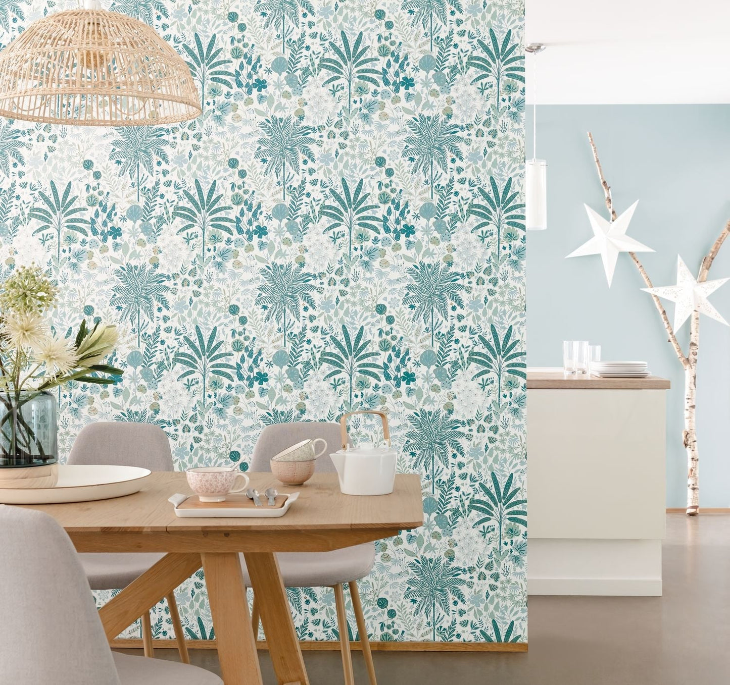Hygge Uni Wallpaper - Bleu - Caselio - 100607111 - Premier Wallcovering