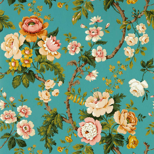 Hykenham Wallpaper - High Sea/Ginger - DOSW217041 - Sanderson - Premier Wallcovering