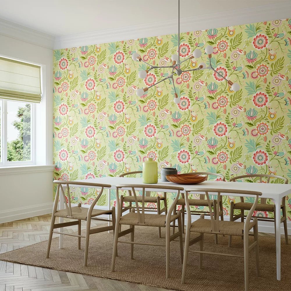 Ichika Trail Wallpaper - Coral & Apple - Ohpopsi - IKA50108W - Premier Wallcovering