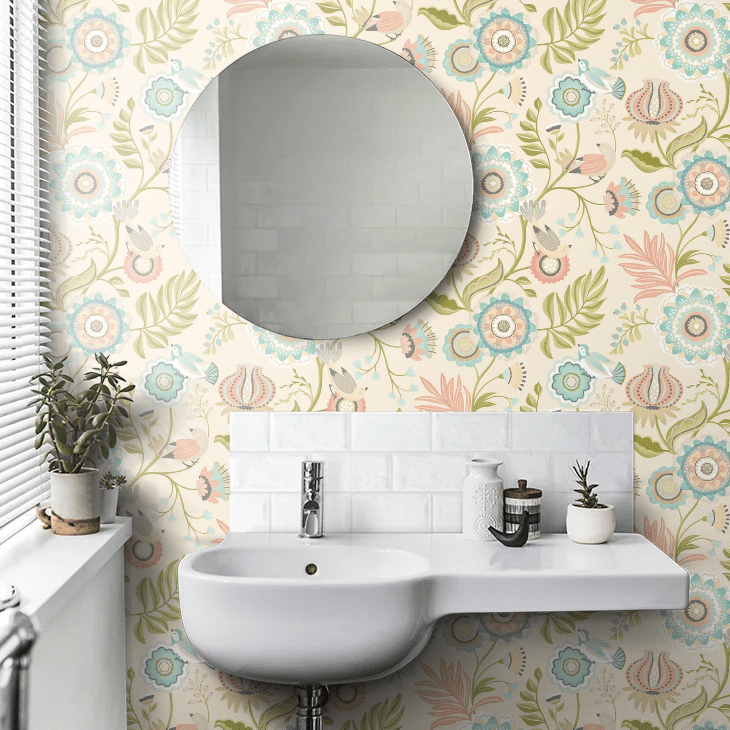 Ichika Trail Wallpaper - Soft Pastel - Ohpopsi - IKA50109W - Premier Wallcovering