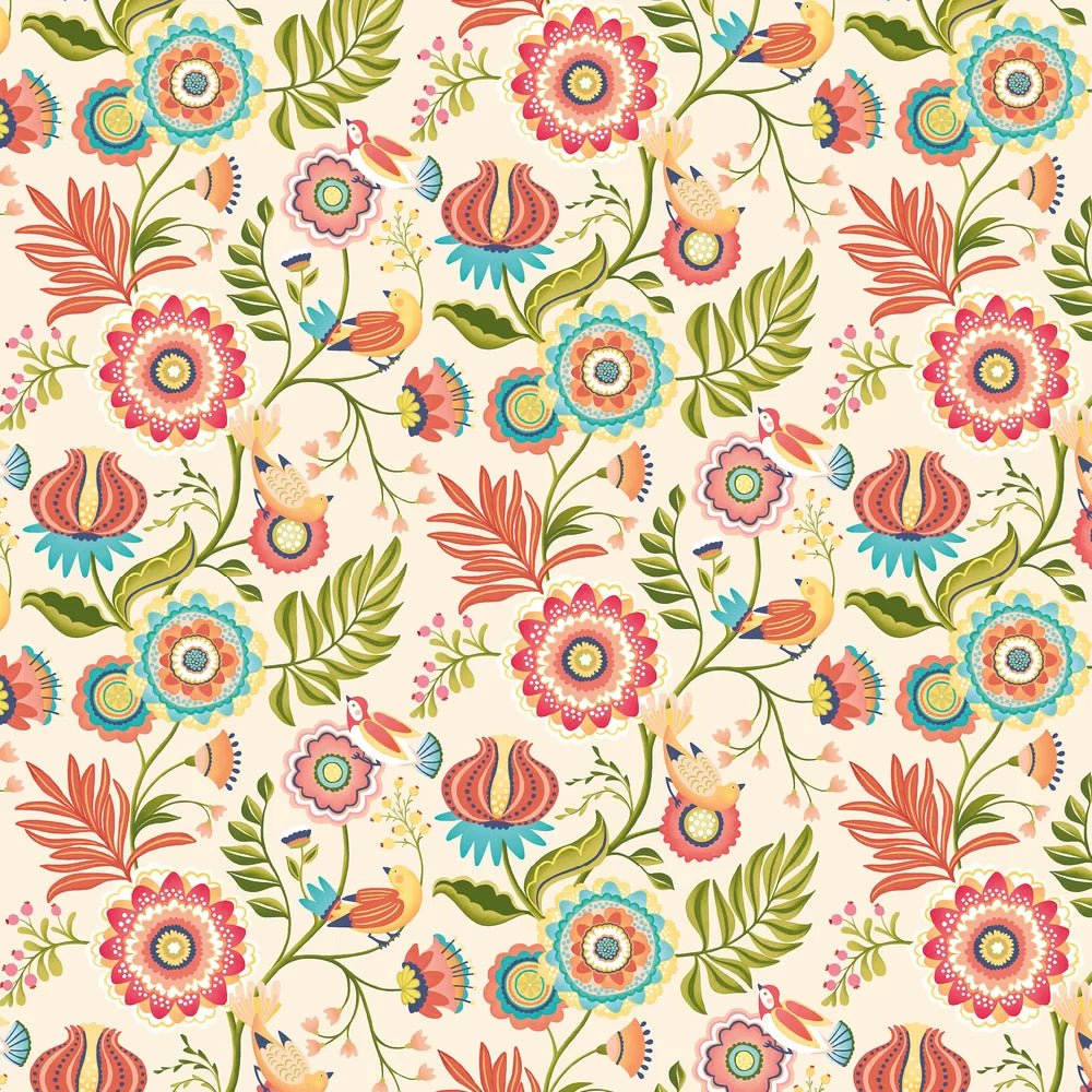 Ichika Trail Wallpaper - Coral & Linen - Ohpopsi - IKA50113W - Premier Wallcovering
