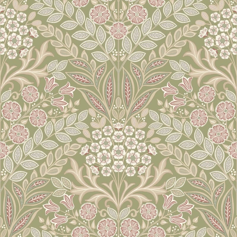 Icon Belvedere Floral Wallpaper - Green - Grandeco - IC2114 - Premier Wallcovering