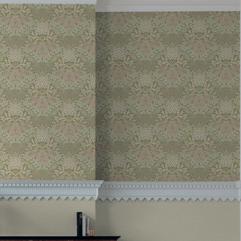 Icon Belvedere Floral Wallpaper - Green - Grandeco - IC2114 - Premier Wallcovering