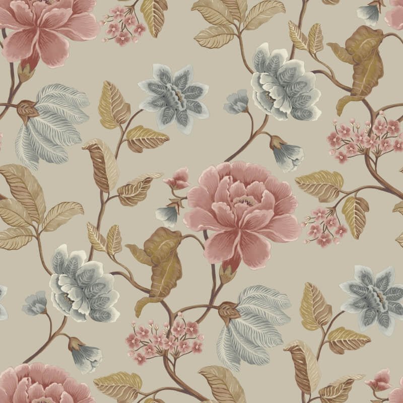 Icon Celia Floral Trail Wallpaper - Blush - Grandeco - IC3116 - Premier Wallcovering