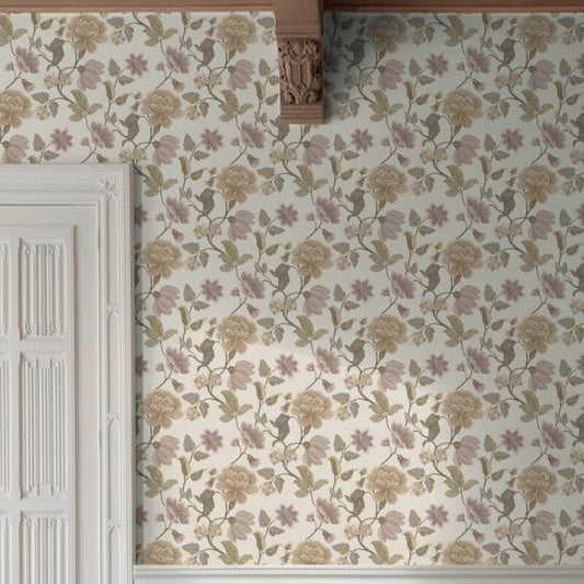 Icon Celia Floral Trail Wallpaper - Beige - Grandeco - IC3101 - Premier Wallcovering