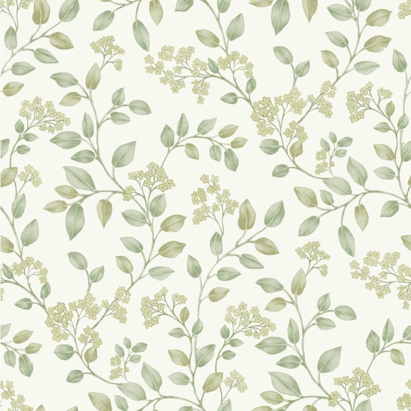 Icon Jasmine Floral Trail Wallpaper - Sage - Grandeco - IC3014 - Premier Wallcovering
