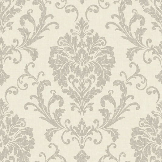 Icon Margritte Damask Wallpaper - Taupe - Grandeco - IC2001 - Premier Wallcovering
