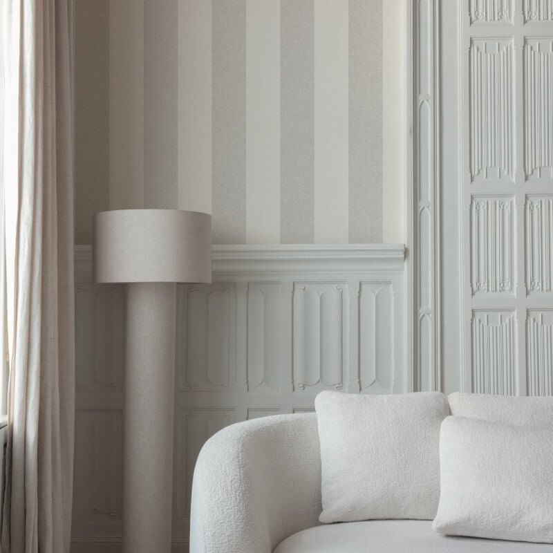 Icon Margritte Stripe Wallpaper - Grey - Grandeco - IC4002 - Premier Wallcovering