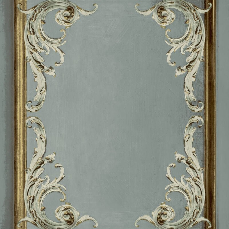 Icon Rococo Panel Wallpaper - Grey - Grandeco - 191501 - Premier Wallcovering