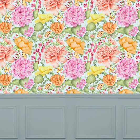 Idalia Wallpaper - Duck Egg Blue - Voyage Maison - IDALIA/WPO/DEB - Premier Wallcovering