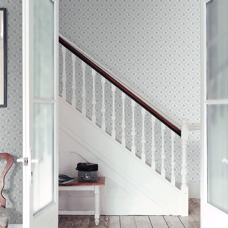 Idun Wallpaper - Blue - Boråstapeter - 5822 - Premier Wallcovering