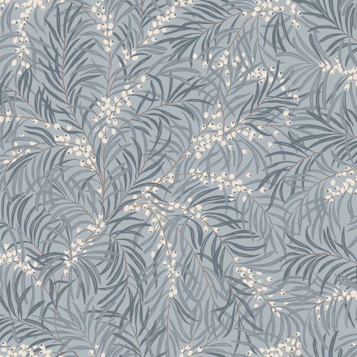Idun Wallpaper - Misty Blue - Sandberg - S10226 - Premier Wallcovering