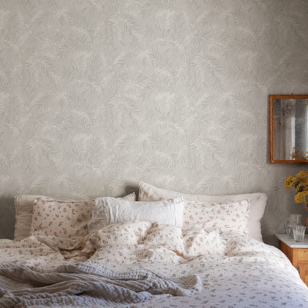 Idun Wallpaper - Mineral Gray - Sandberg - S10207 - Premier Wallcovering