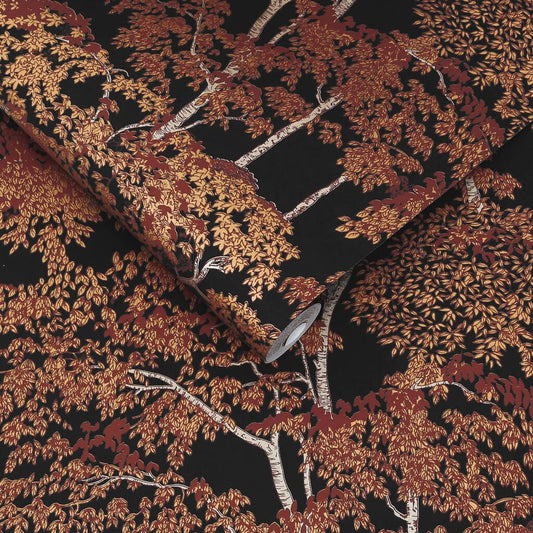 Idyll Tree Wallpaper - Alizarin - Graham & Brown - 119677 - Premier Wallcovering