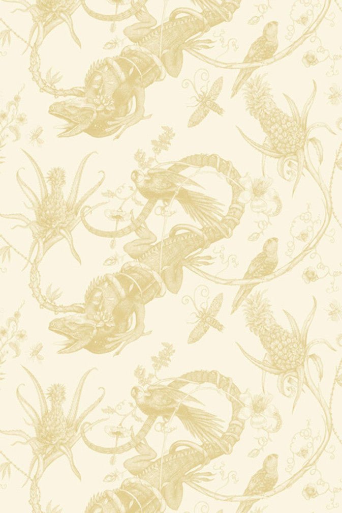 Iguana Superwide Wallpaper - Gold on Ivory - Timorous Beasties - SWP/IGU/IVY/07 - Premier Wallcovering
