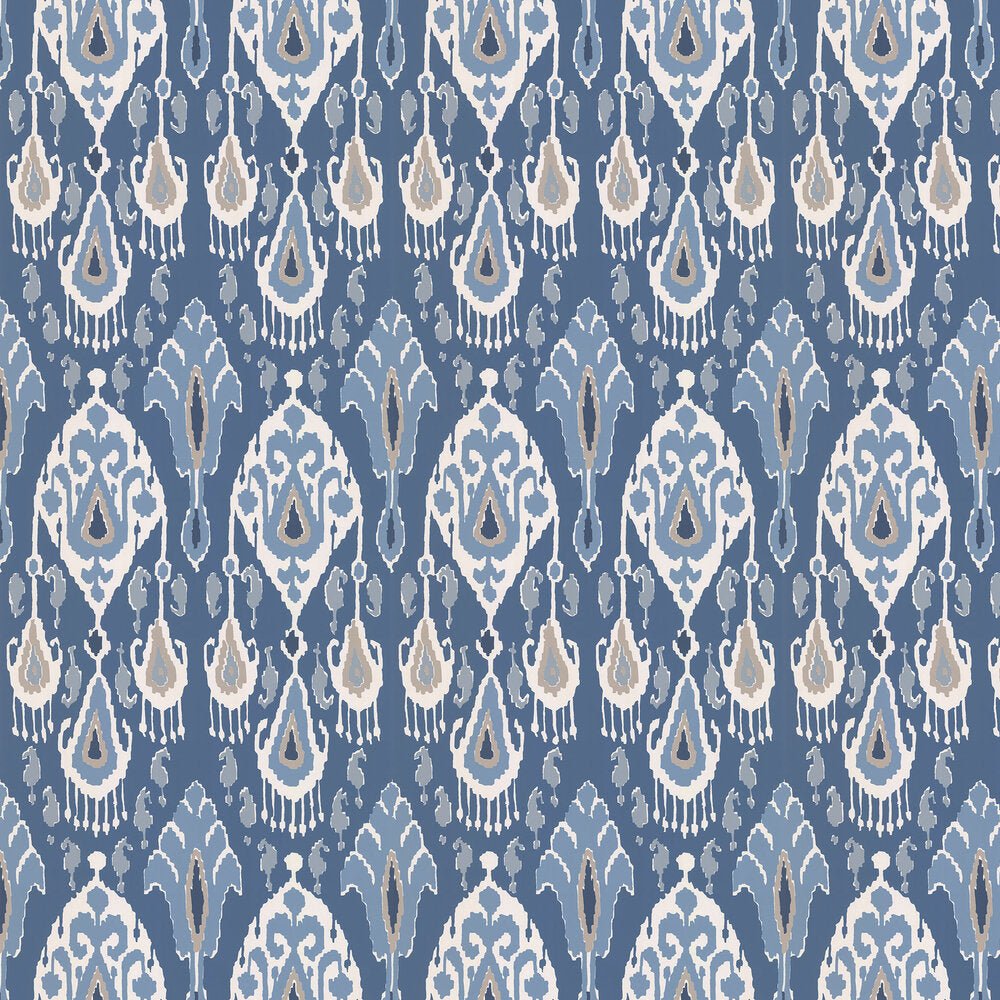 Ikat Bokhara Wallpaper - Indigo - GP & J Baker - BW45090/2 - Premier Wallcovering
