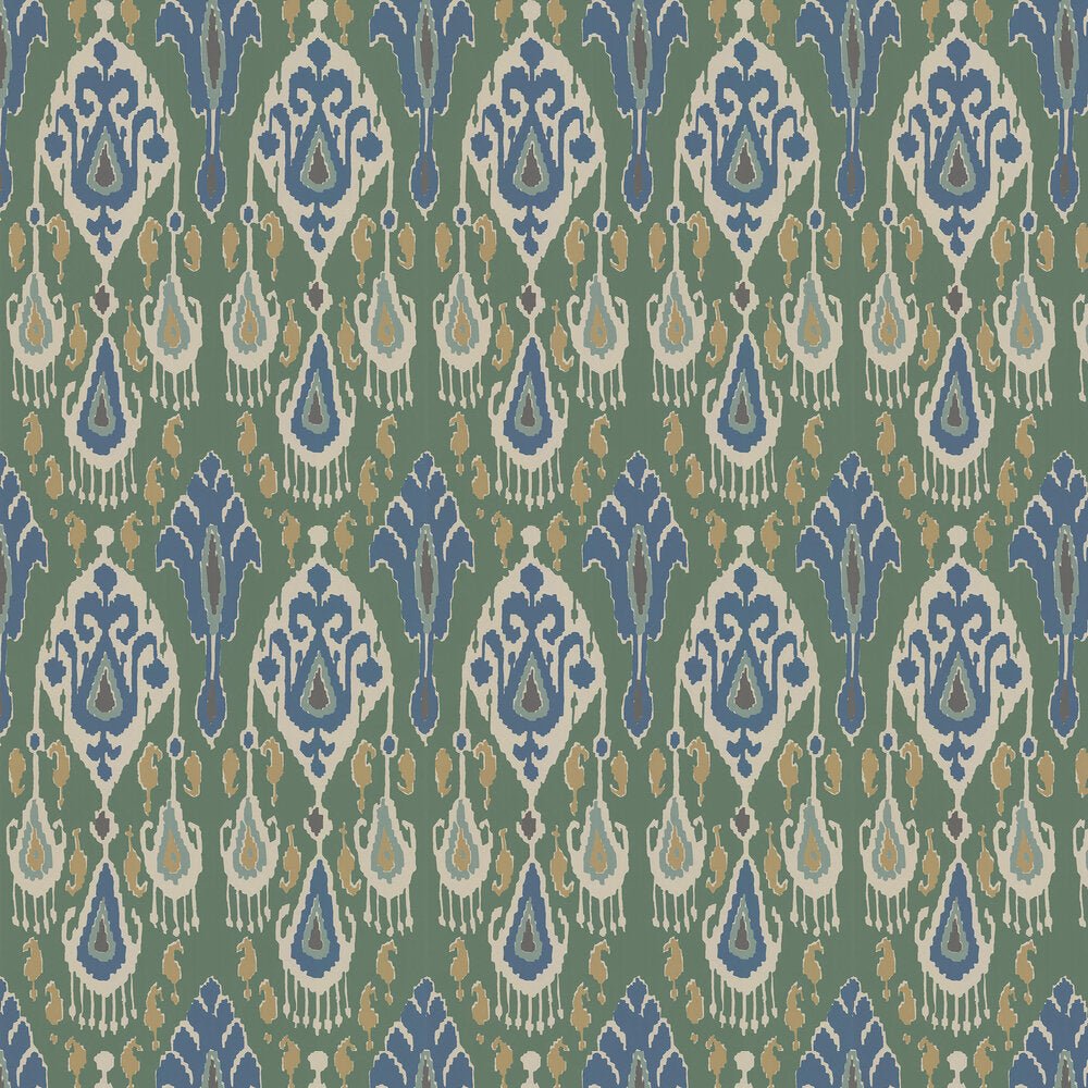 Ikat Bokhara Wallpaper - Emerald - GP & J Baker - BW45090/3 - Premier Wallcovering