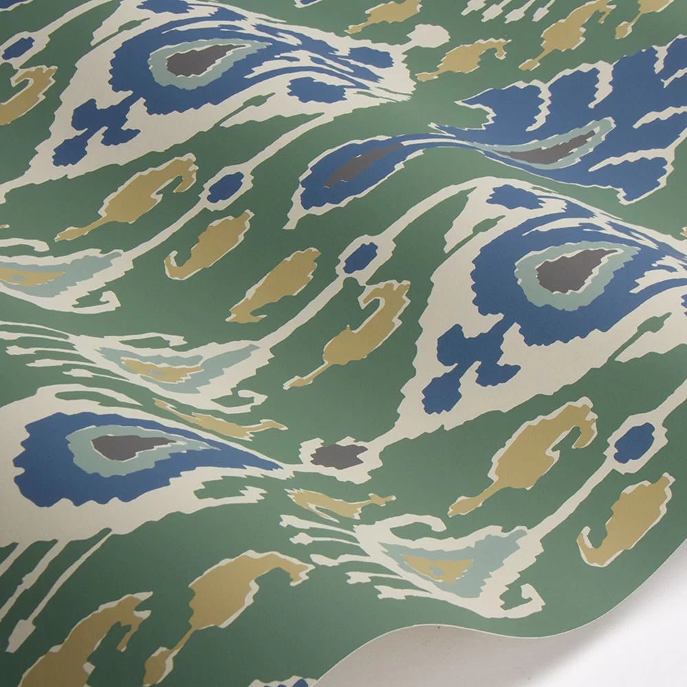 Ikat Bokhara Wallpaper - Emerald - GP & J Baker - BW45090/3 - Premier Wallcovering