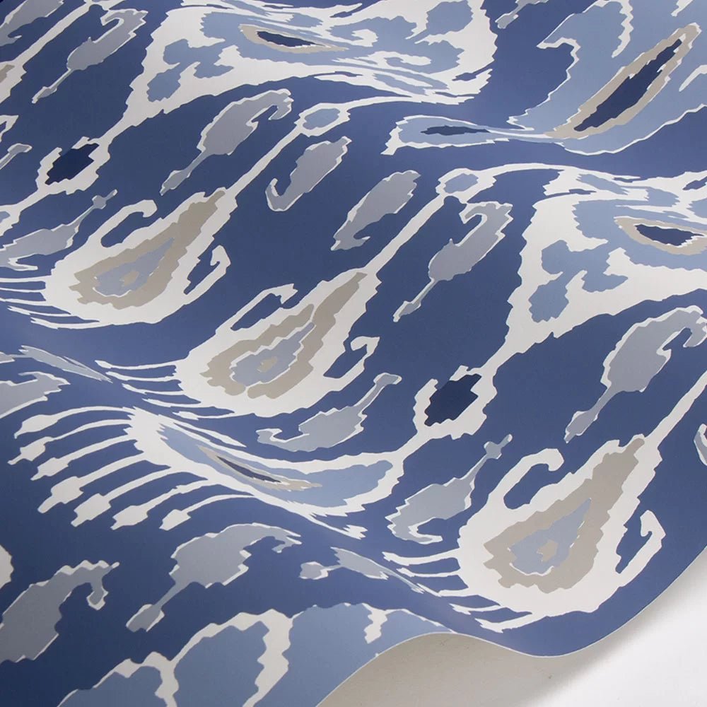 Ikat Bokhara Wallpaper - Indigo - GP & J Baker - BW45090/2 - Premier Wallcovering