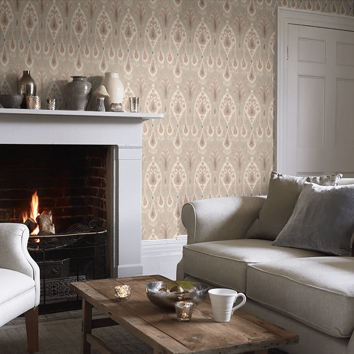 Ikat Bokhara Wallpaper - Blush - GP & J Baker - BW45090/1 - Premier Wallcovering