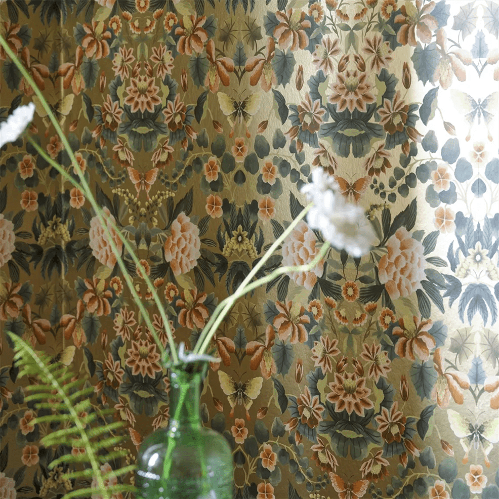 Ikebana Damask Wallpaper - Gold - PDG1156/06 - Designers Guild - Premier Wallcovering