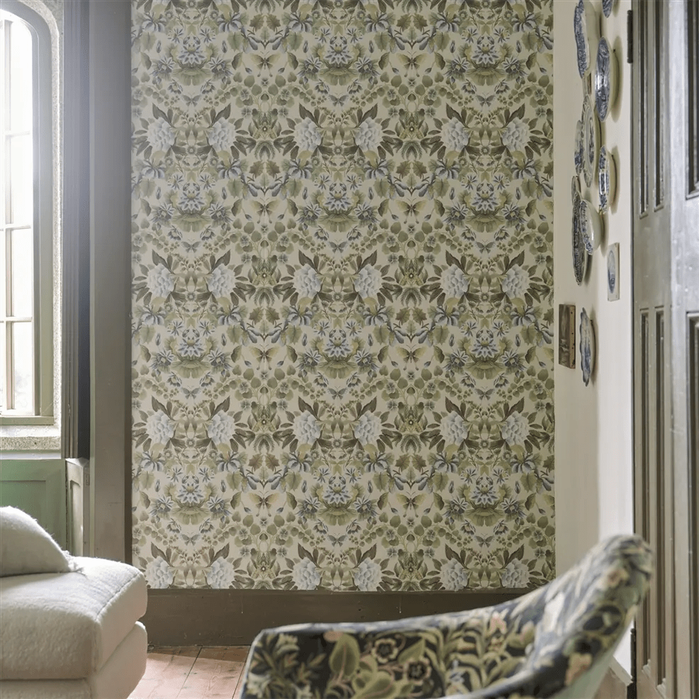 Ikebana Damask Wallpaper - Eau de Nil - PDG1156/02 - Designers Guild - Premier Wallcovering