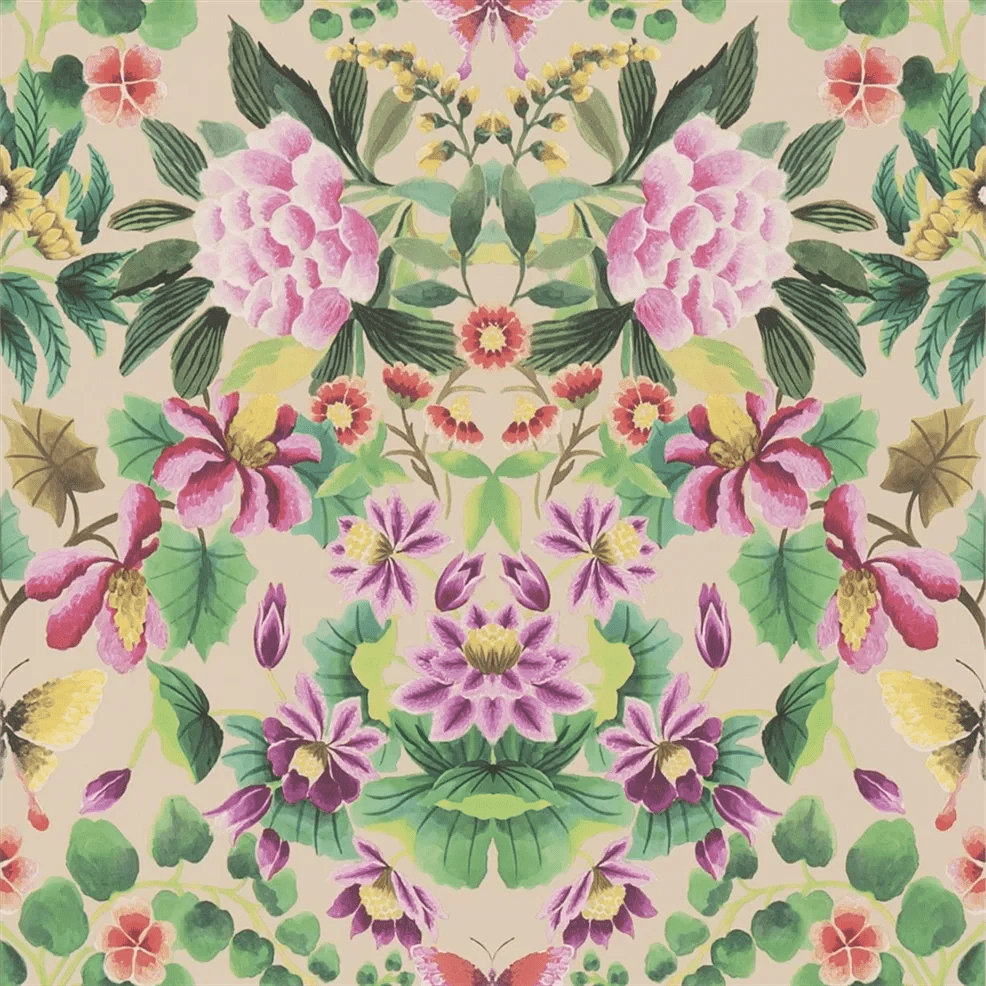 Ikebana Damask Wallpaper - Fuchsia - PDG1156/01 - Designers Guild - Premier Wallcovering