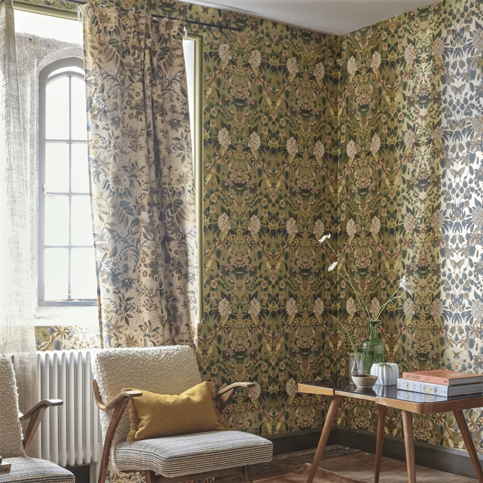 Ikebana Damask Wallpaper - Gold - PDG1156/06 - Designers Guild - Premier Wallcovering