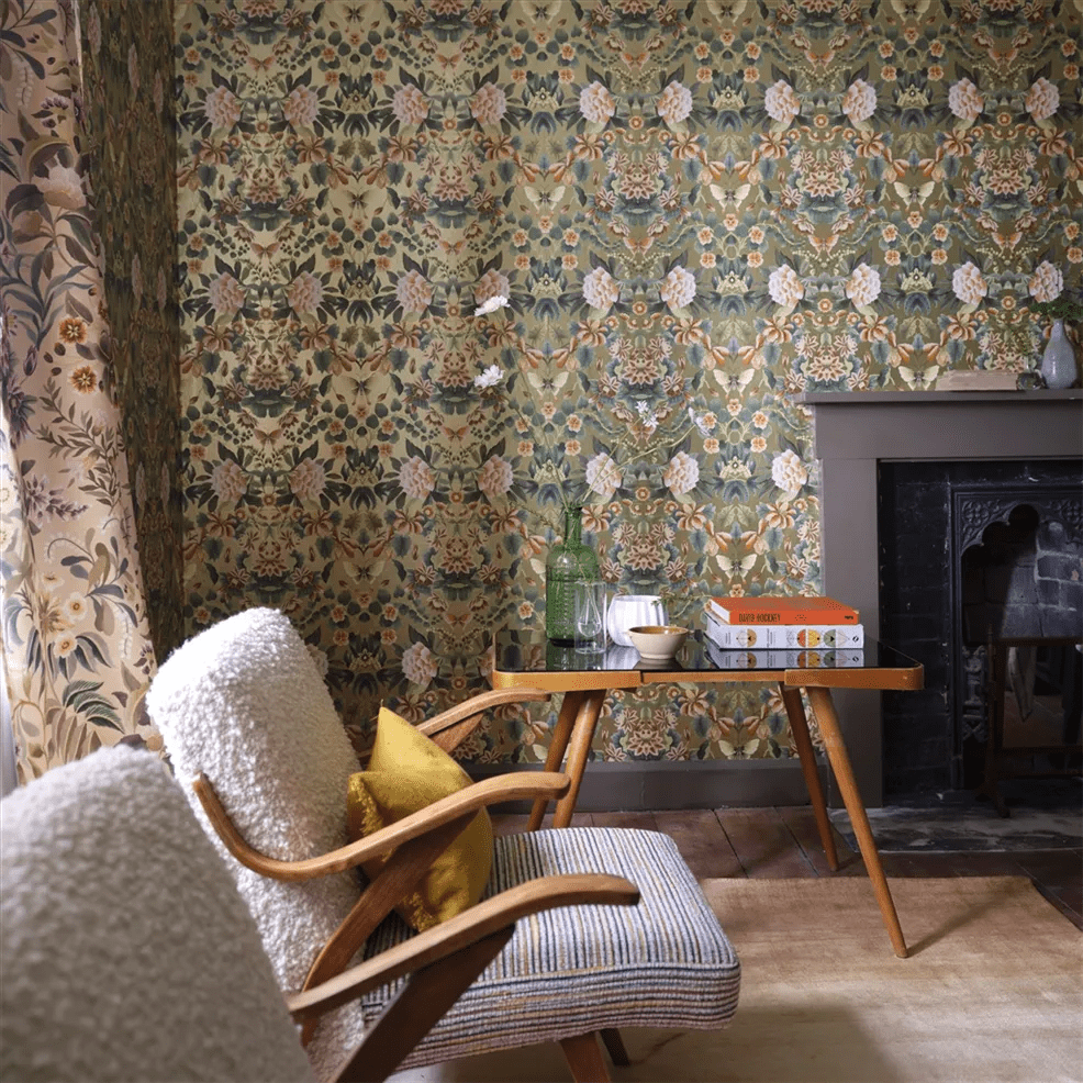 Ikebana Damask Wallpaper - Gold - PDG1156/06 - Designers Guild - Premier Wallcovering