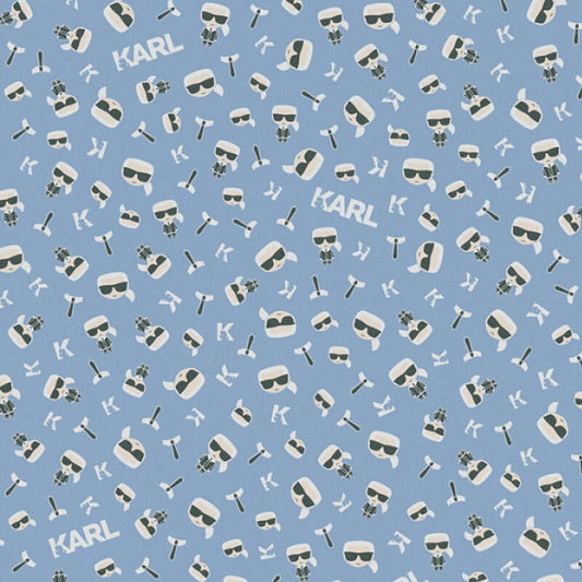 Ikonik Wallpaper - Blue - A S Creation - Karl Lagerfield - 37843 - 1 - Premier Wallcovering