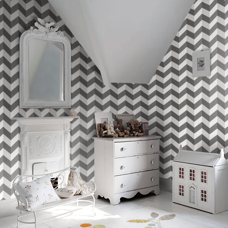 Illusion Chevron Wallpaper - Blackboard - Ohpopsi - STR50134W - Premier Wallcovering