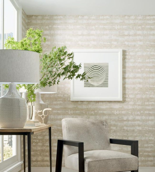Illusion Wallpaper - Natural - Thibaut - T41035 - Premier Wallcovering