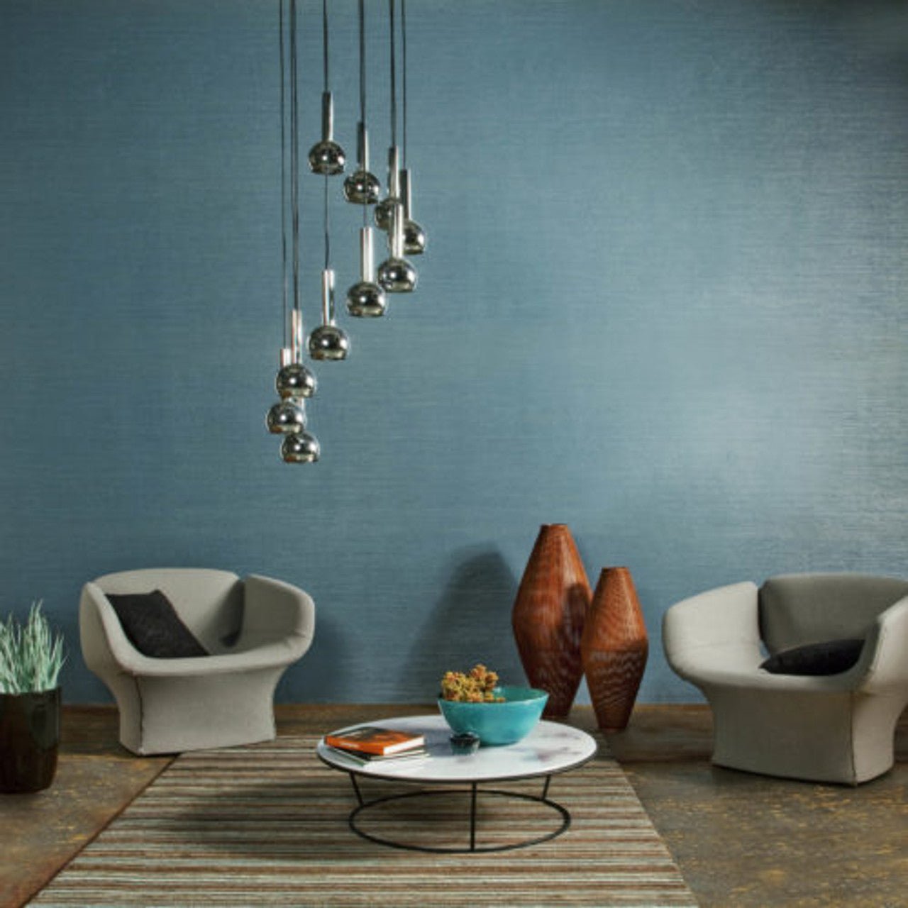 Illusions Wallpaper - Teal - Omexco - ILA277 - Premier Wallcovering