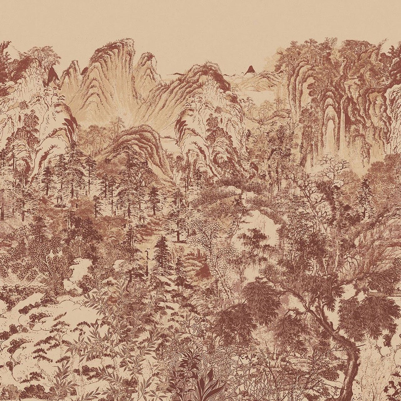 Illustrative Forest Emerald Mural Wallpaper - Red - Eijffinger - 333473 - Premier Wallcovering