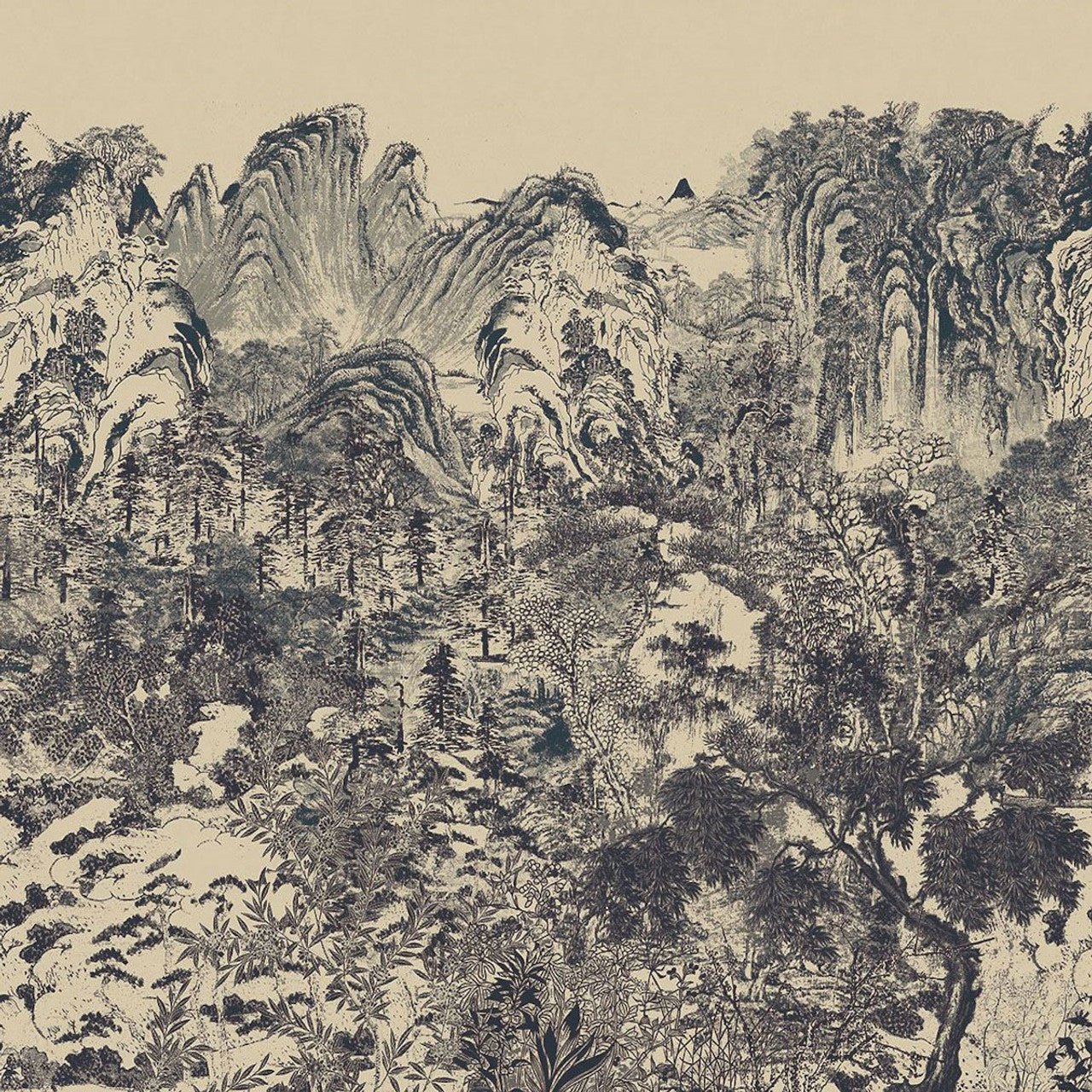 Illustrative Forest Emerald Mural Wallpaper - Blue - Eijffinger - 333475 - Premier Wallcovering